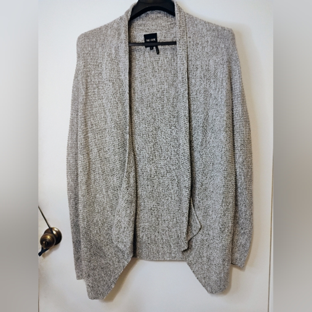 NIC + ZOE Women’s Cardigan Size S – Light Gray Knit, Minimalist Style